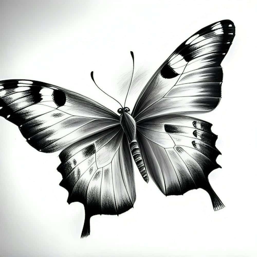 Butterfly In Black And White 1