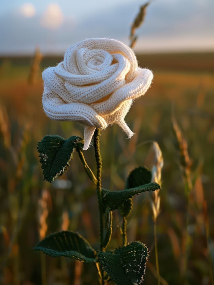 White Rose Knitted In Crochet 3