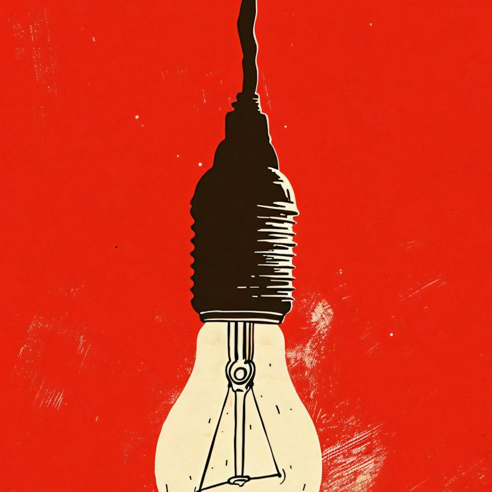 Light Bulb on Red