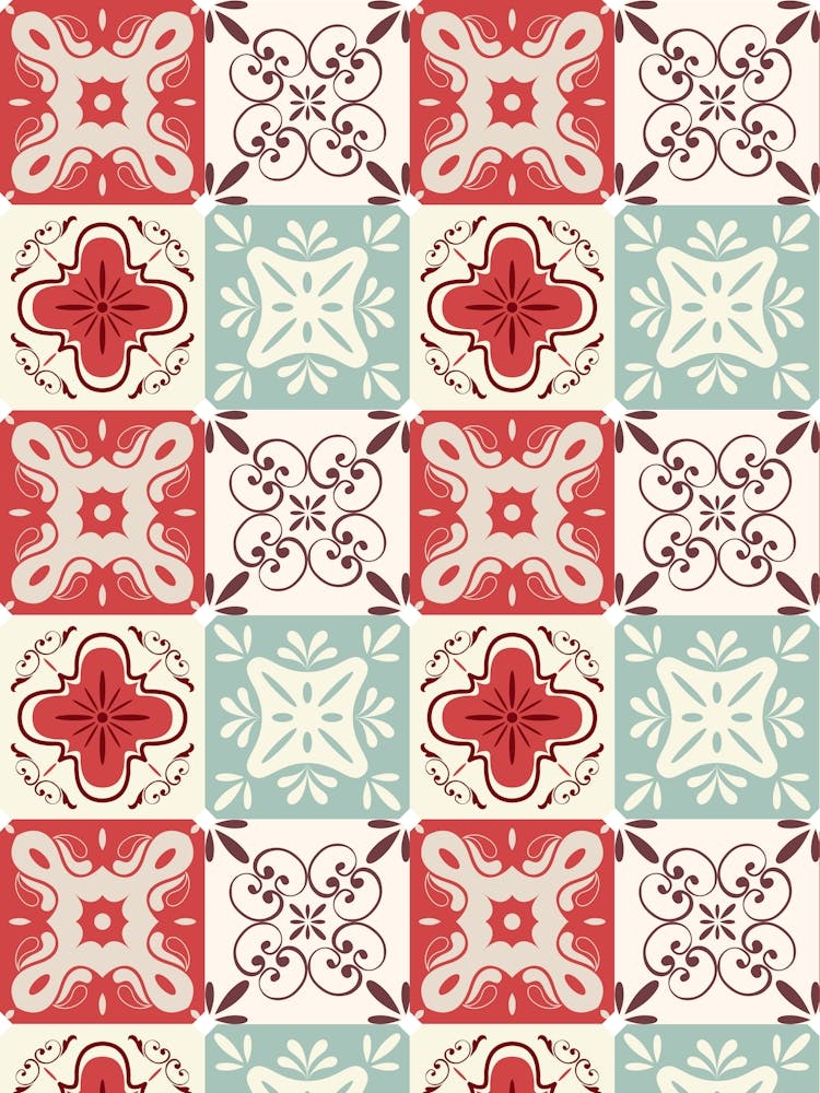 Azulejo - vector tiles, Portuguese tiles, 1