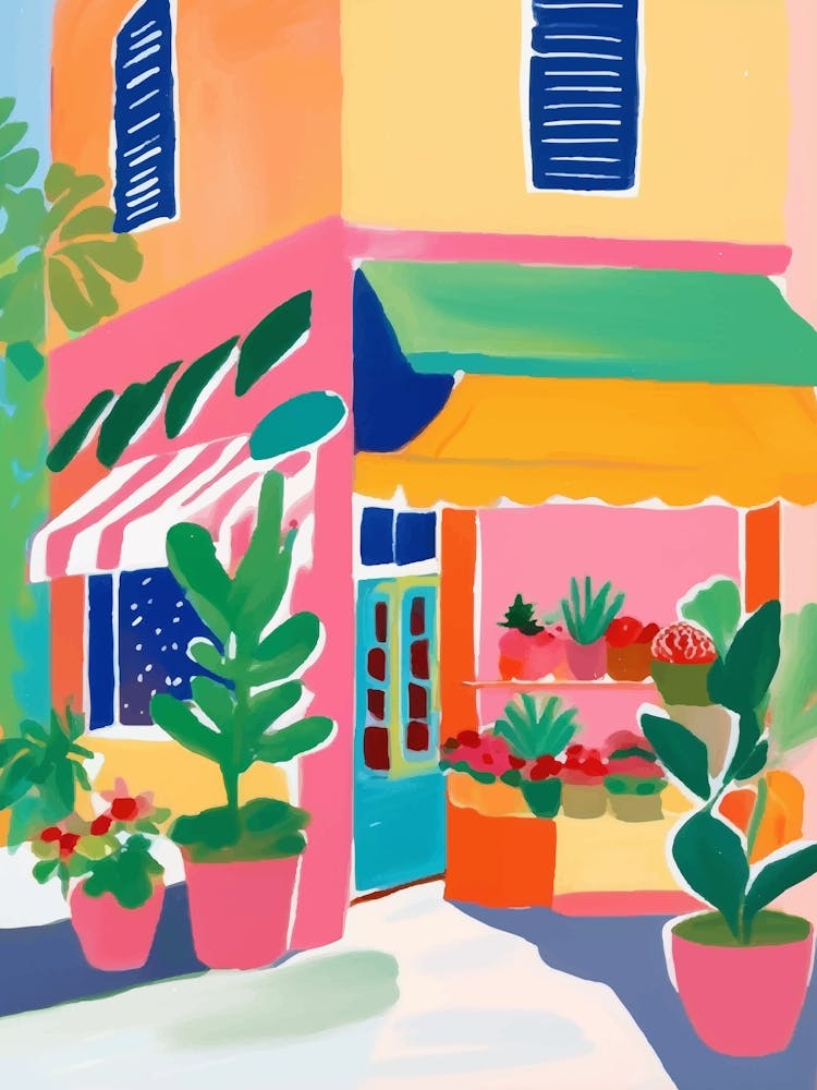 Flower Shop, colorful and vibrant painting