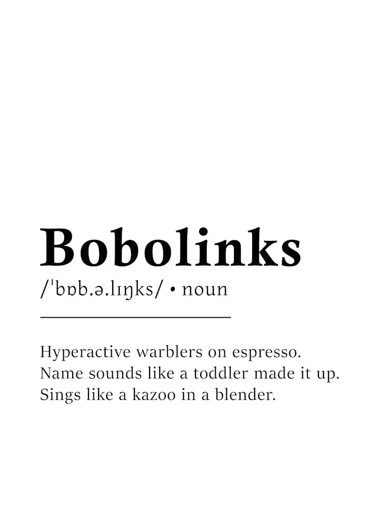 Bobolinks Definition Poster - Dictionary