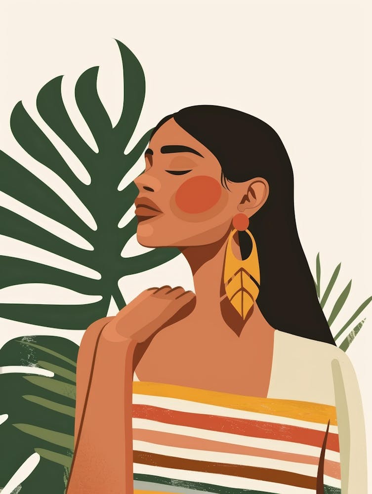 Illustration Of A Woman With Earrings 1