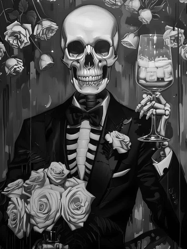 Skeleton With Roses