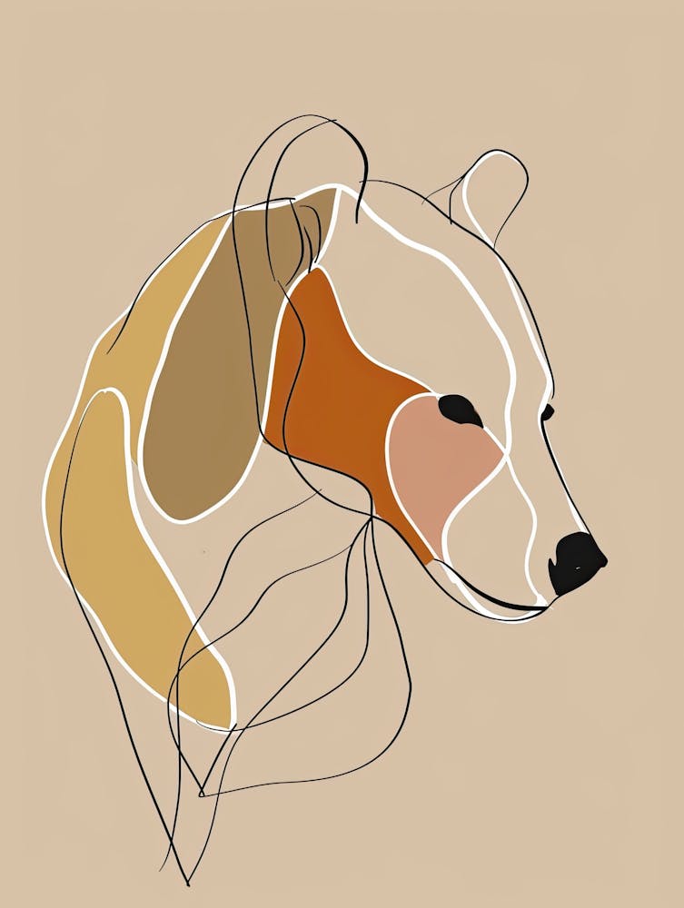 Bear - Boho, Line Art