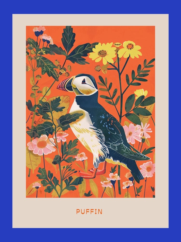 Spring Birds Poster Puffin 3