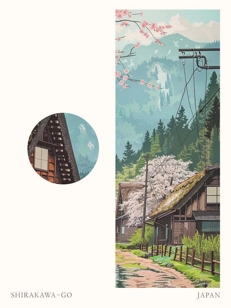 Shirakawa Go Japan 1 Cut Out Travel Poster