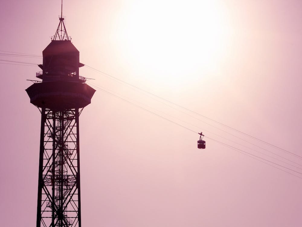 Pink Cable Car - Barcelona Spain