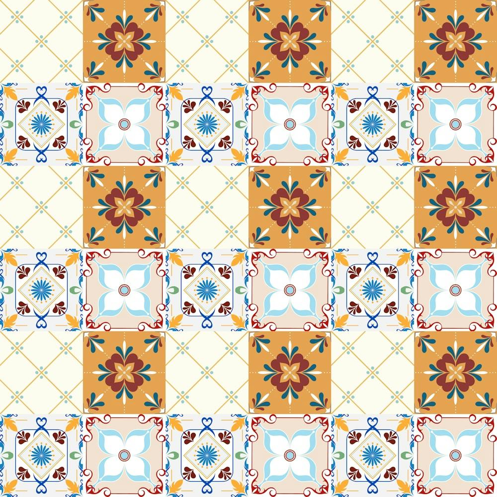 Azulejo - vector tiles, Portuguese tiles 4