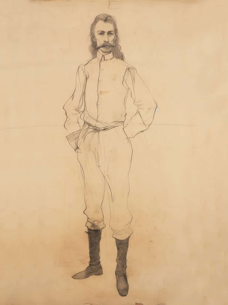 Victorian Man Study Sketch