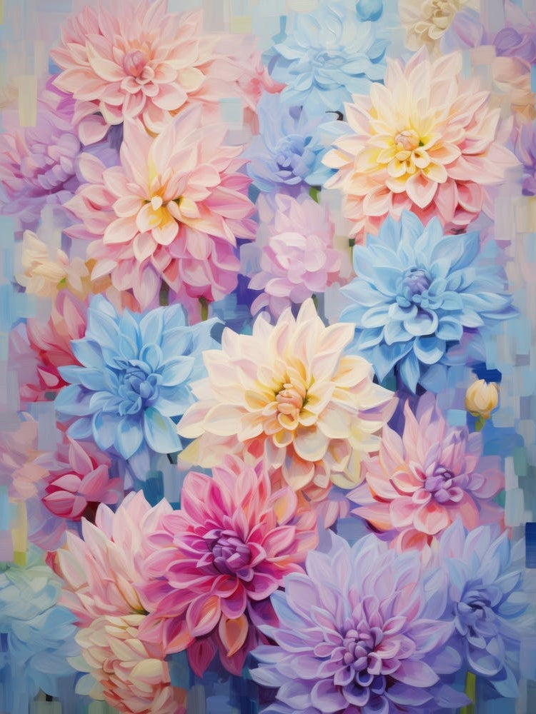 Pastel Dahlia Pedals Painting