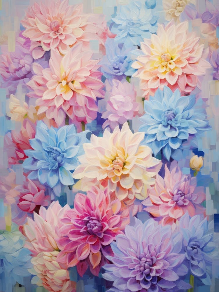Pastel Dahlia Pedals Painting