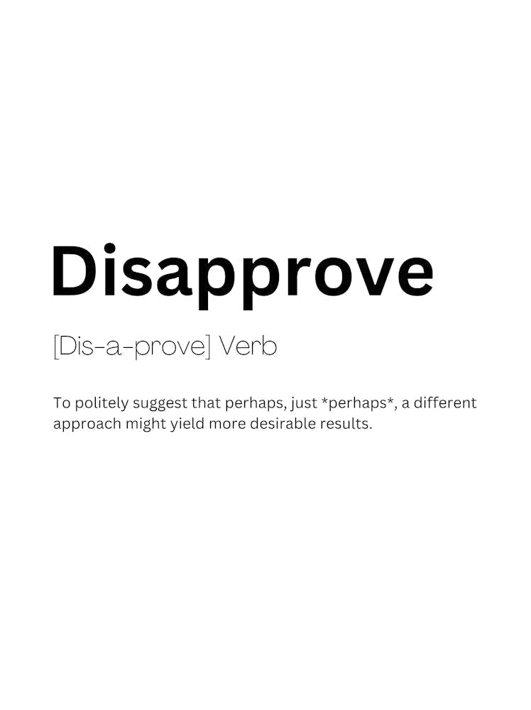 Disapprove Definition Meaning