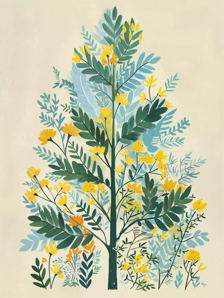 Sequoia Tree Flat Illustration 3