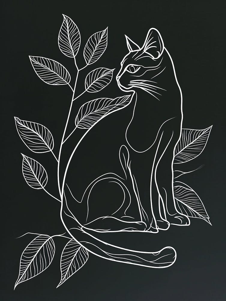 Bengal Cat Minimalist Illustration 1