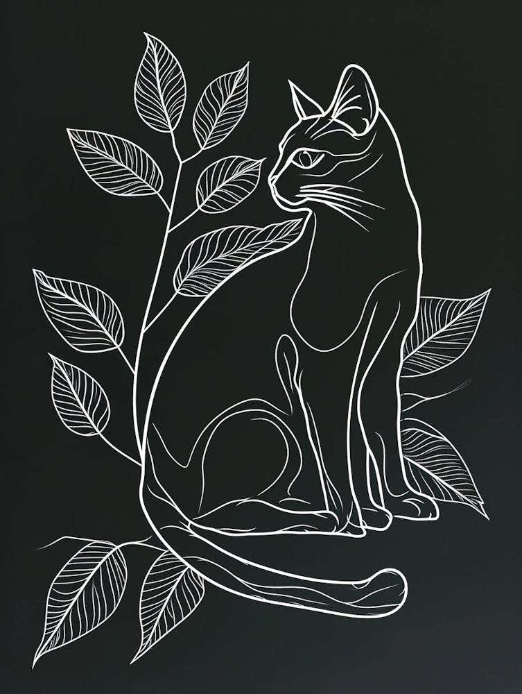 Bengal Cat Minimalist Illustration 1