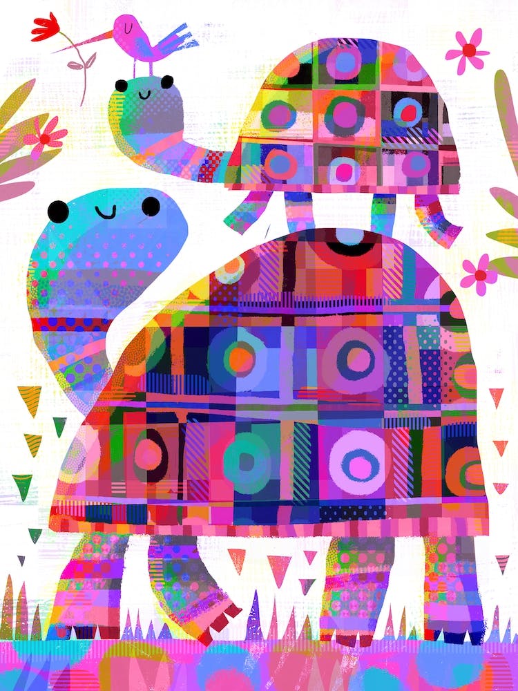 Tortoises With Bird