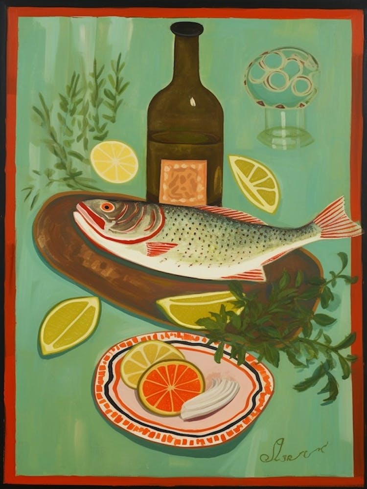 Catfish Italian Still Life Painting
