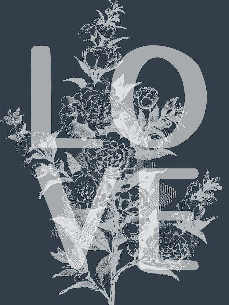Love Floral Vintage Inspired Typography