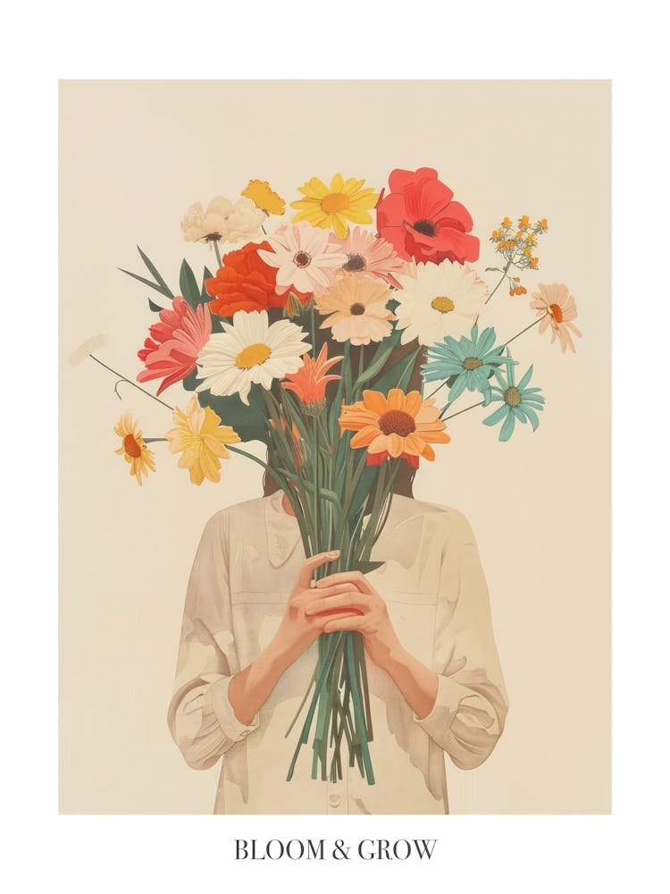 Bloom And Grow Spring Girl With Wild Flowers 2