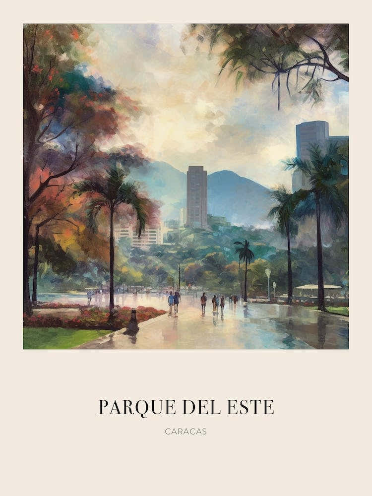 Parque Del Este Caracas Venezuela Vintage Cezanne Inspired Poster