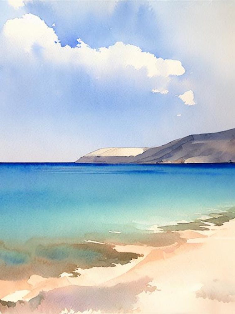 Balos Beach, Crete, Greece Watercolour