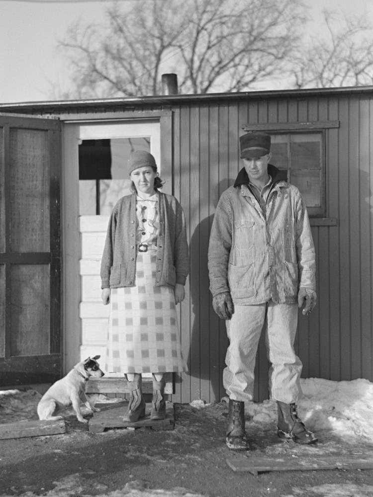 Mr, And Mrs,Marcus Miller And Dog, Spencer, Iowa By Russell Lee