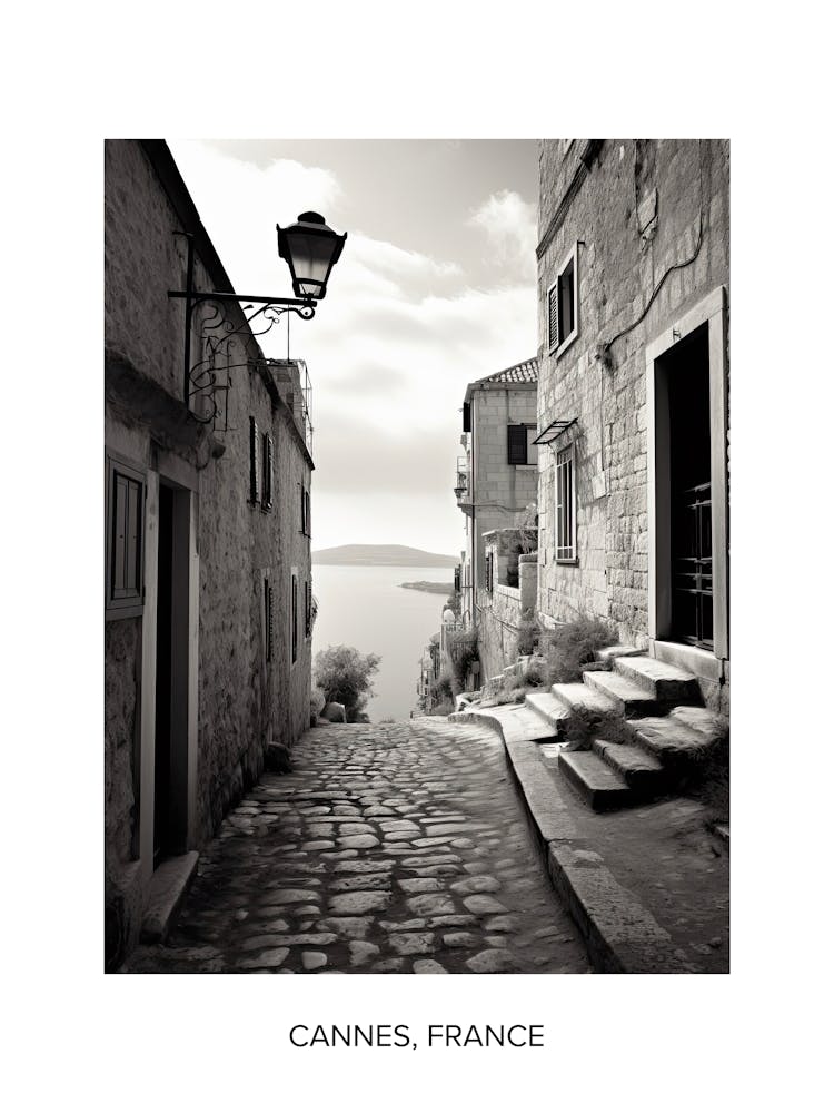 Poster Of Dubrovnik, Croatia, Photography In Black And White 3