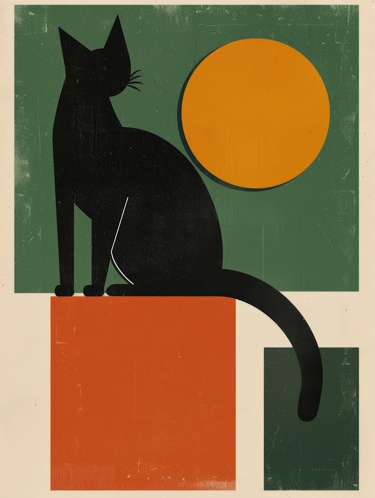 Cat On A Square Canvas Print