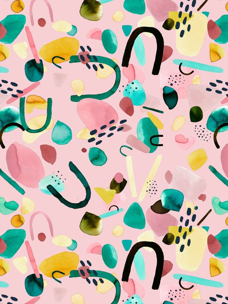 Abstract Geo Pieces Pink