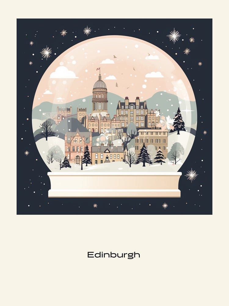 Edinburgh Scotland 2 Snowglobe Poster