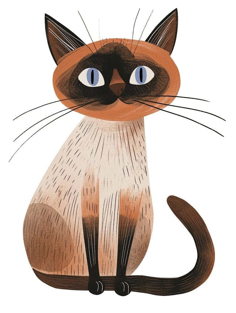 Siamese Cat Clipart Illustration 3