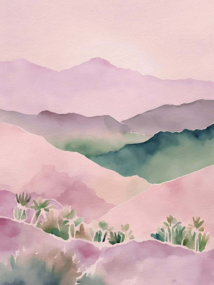 Desert Landscape Watercolor Painting