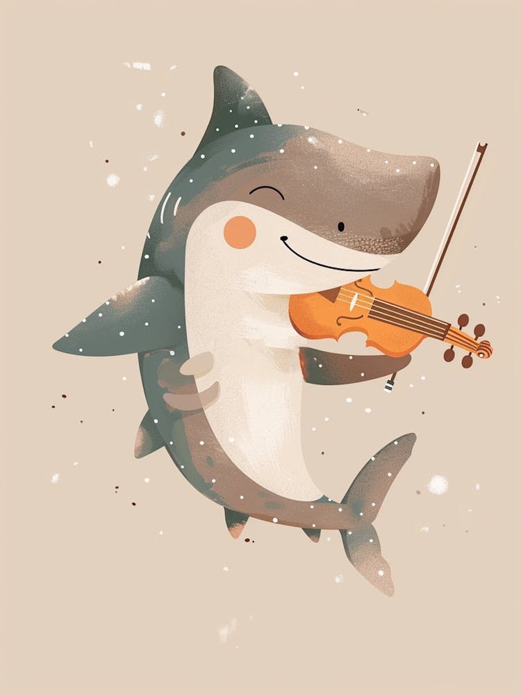 Cute Shark Playing Violin