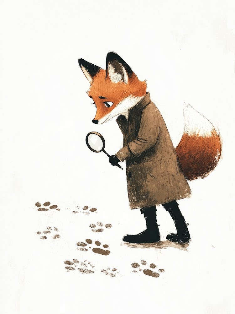 nursery art fox detective