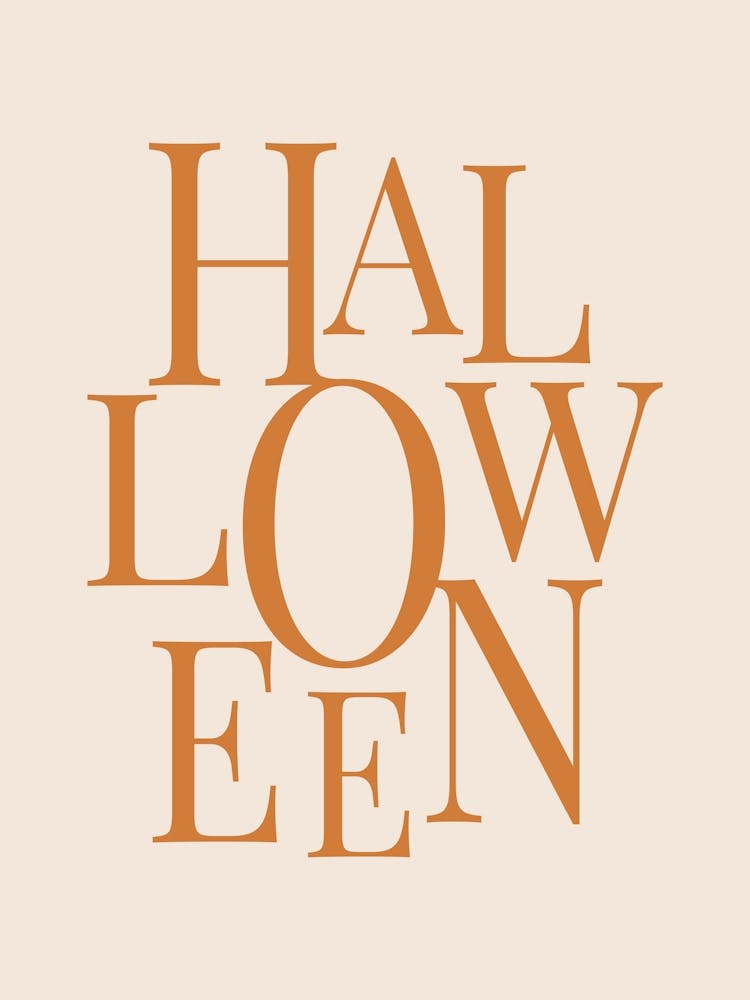 Modern Halloween Typography - Orange & White