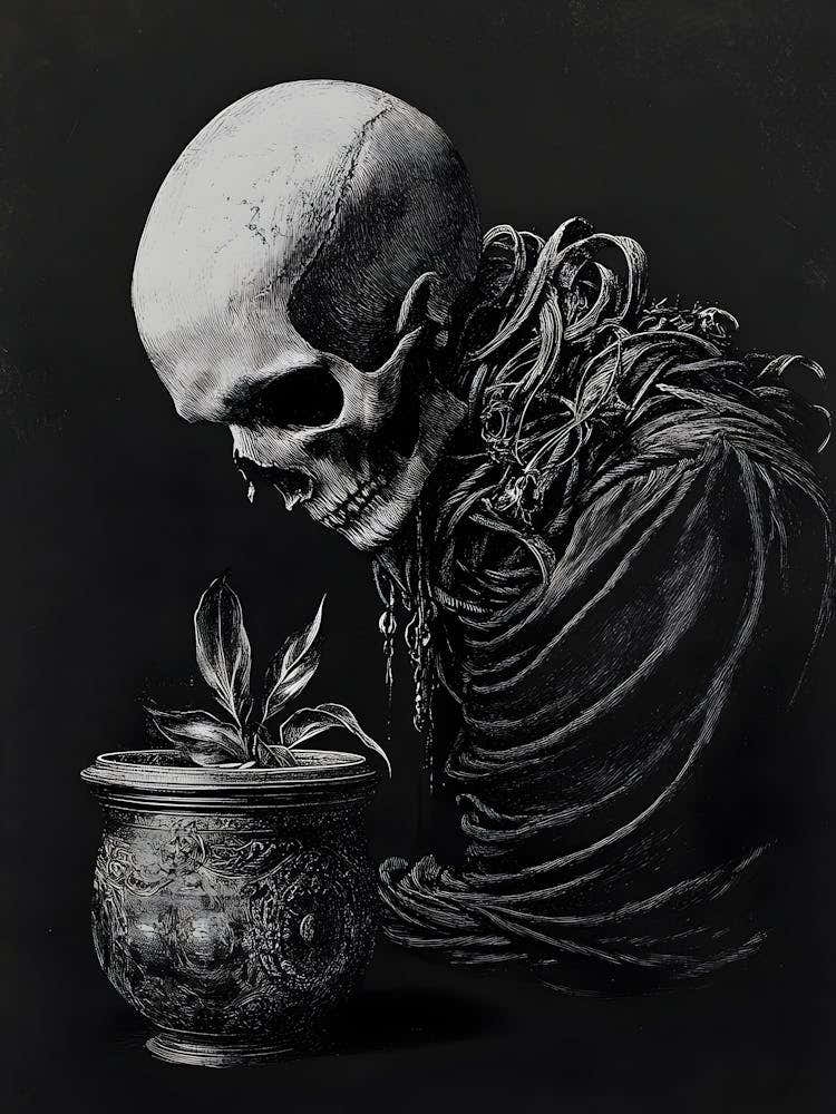 Skeleton In A Pot