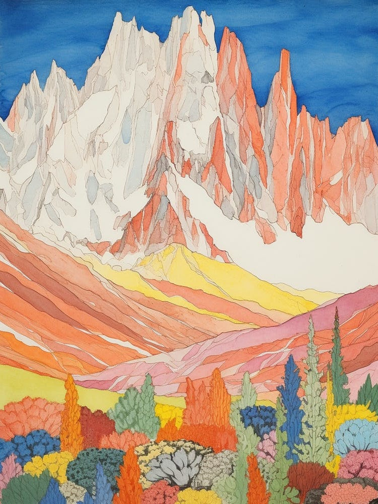 Nanga Parbat Pakistan 2 Colourful Mountain Illustration