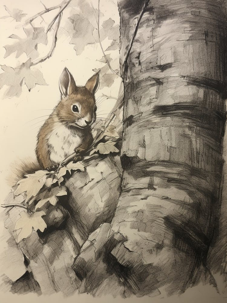 Storybook Animal Watercolour Squirrel 2