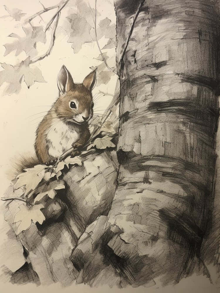 Storybook Animal Watercolour Squirrel 2
