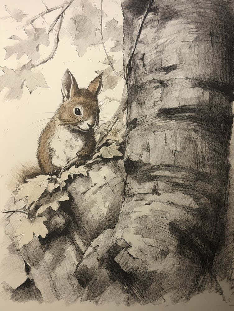 Storybook Animal Watercolour Squirrel 2