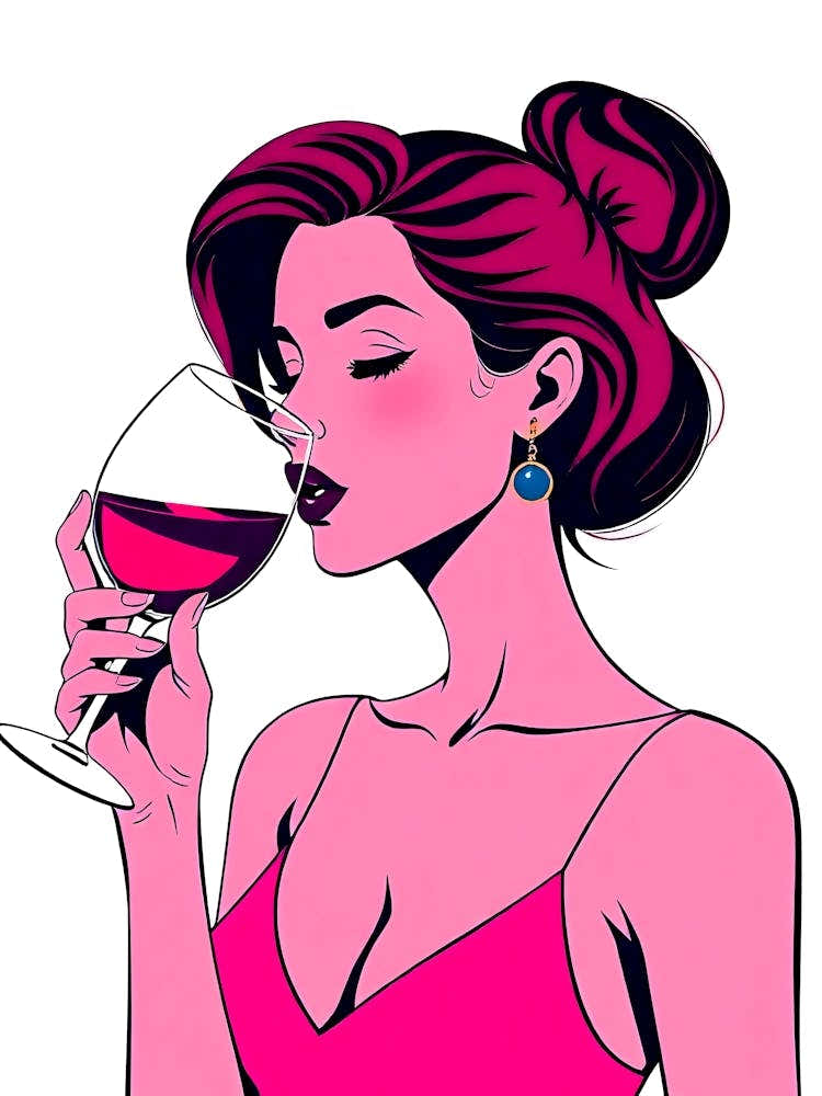 Girl Drinking Wine