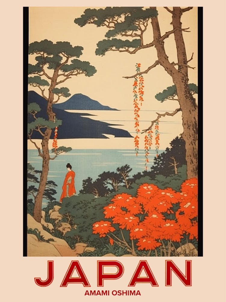 Amami Oshima, Visit Japan Vintage Travel Art 3