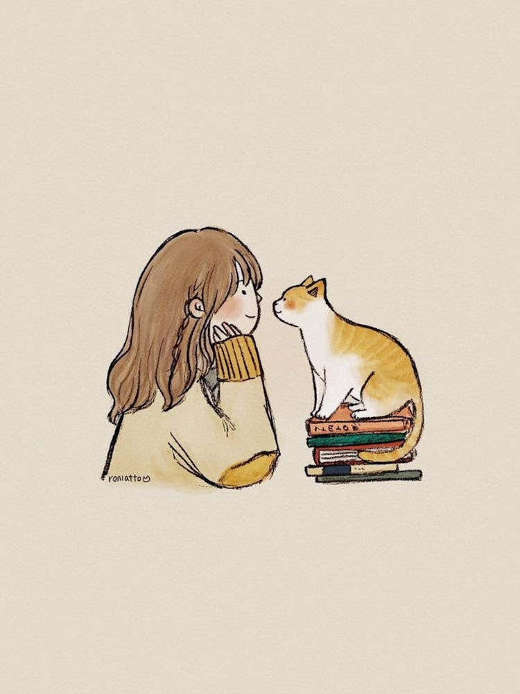 Cat And Girl