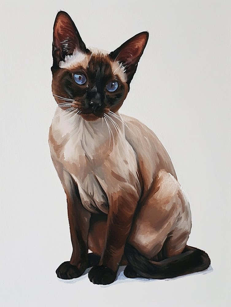 Burmese Cat Painting 4