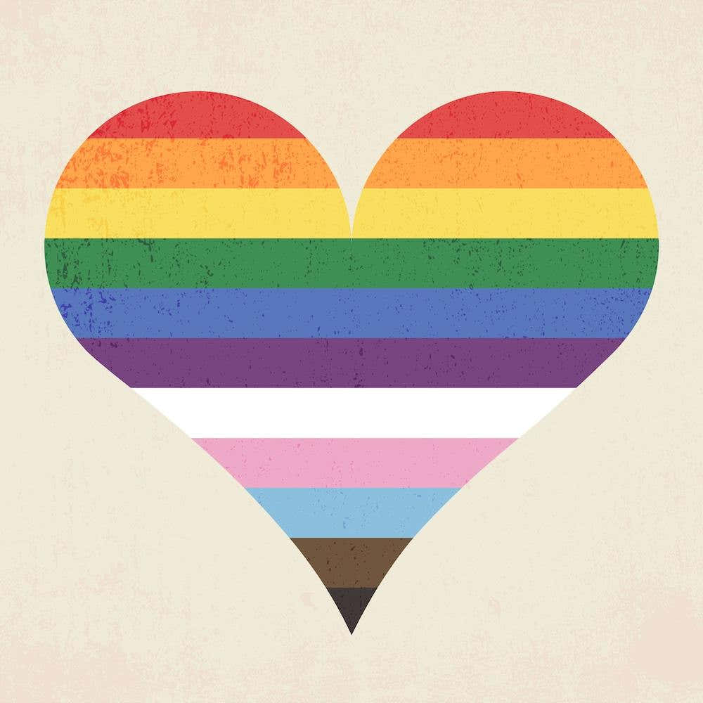 Rainbow Heart Square