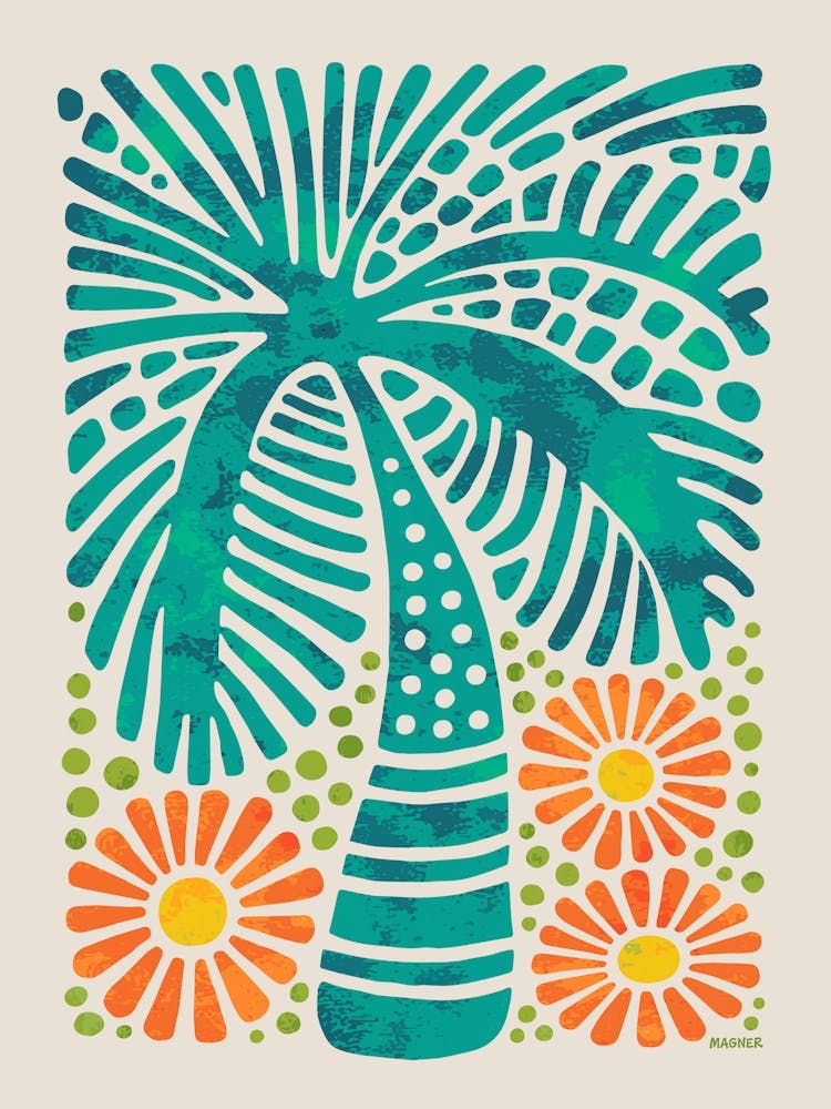 Palm Tree with Flowers 1