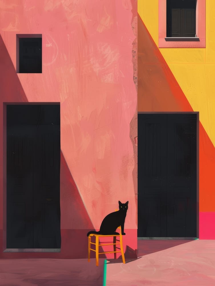 Cat In Front Of House 1