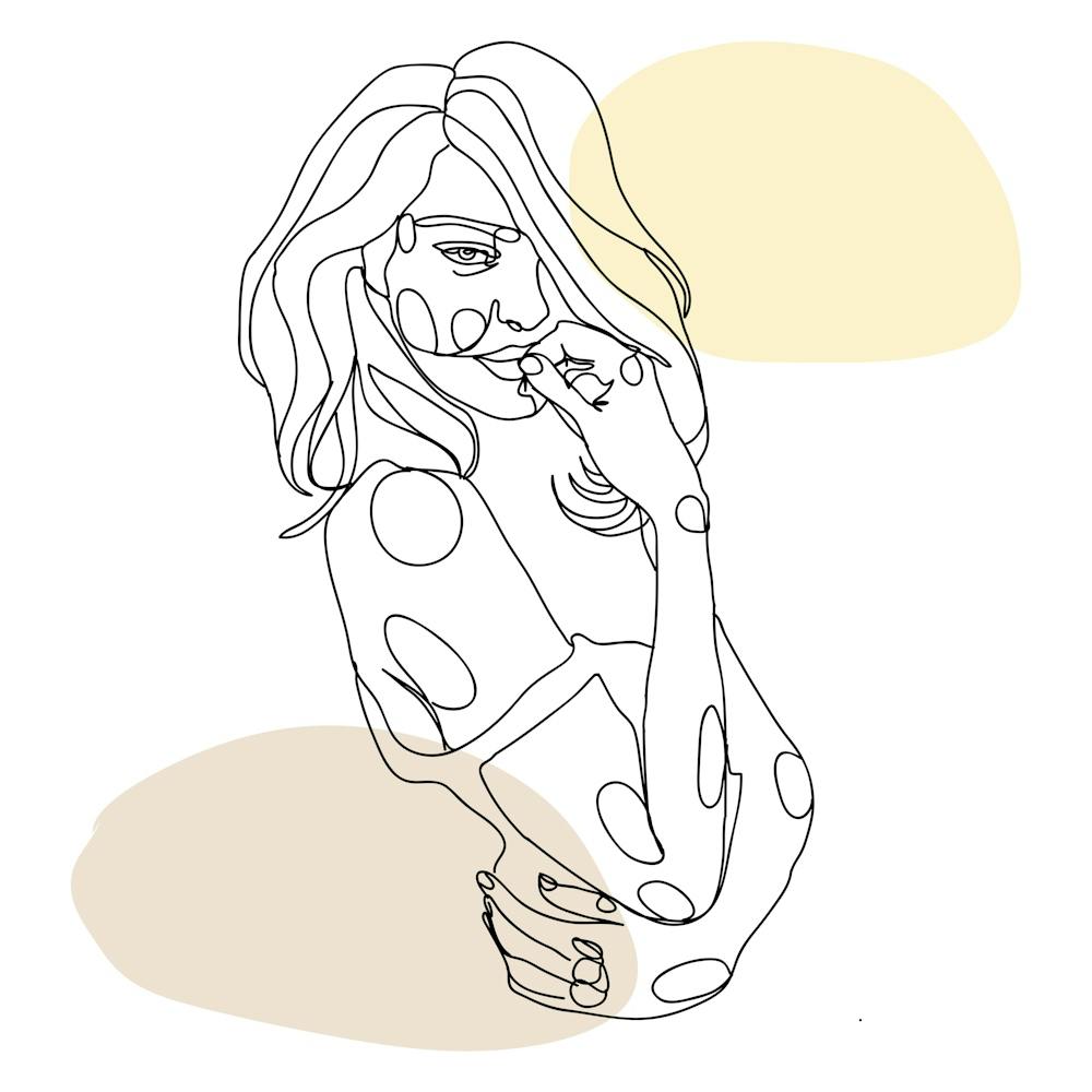 Proud Mary line art Polka Dot Girl