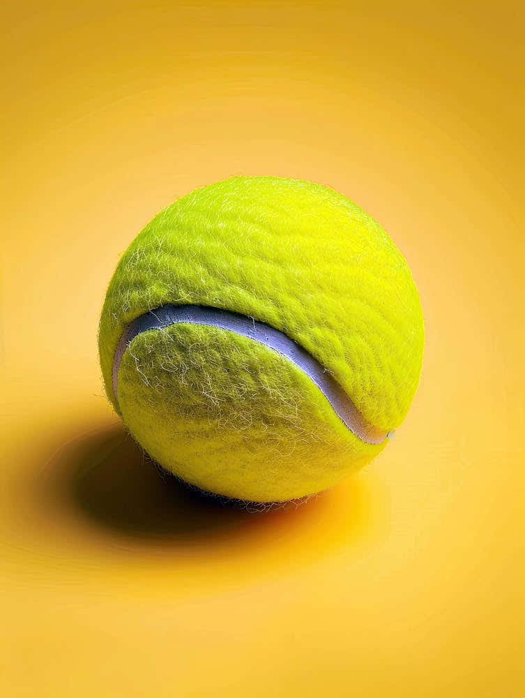 Lush Green Court Tennis Ball